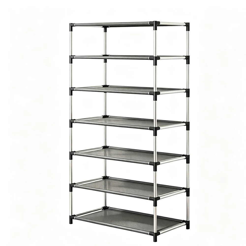 7Floor Simple Shoe Rack Multi Layer Dustproof Household Doorstep Shoe Cabinet Storage Space Saving Assembly Of Small Shoe Rack