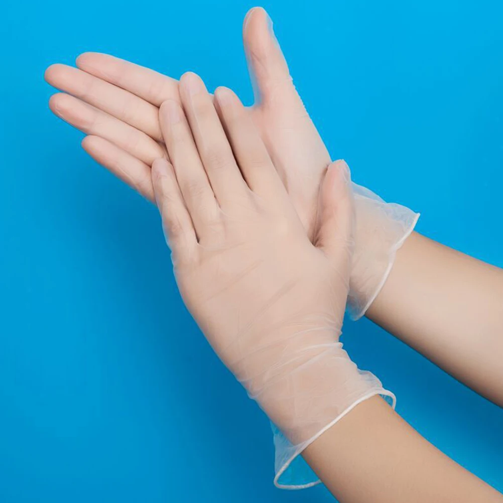 

80pcs Disposable Pvc Gloves Multi-Use Kitchen Cleaning Gloves Food Grade Soft Elastic For Home Cafe Coloring Short