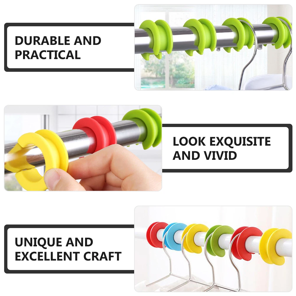 

12pcs Windproof Fixing Buckle Hanger Rings Clothes Drying Accessories Anti Slip Silicone Buckle Coat Hanger Hook