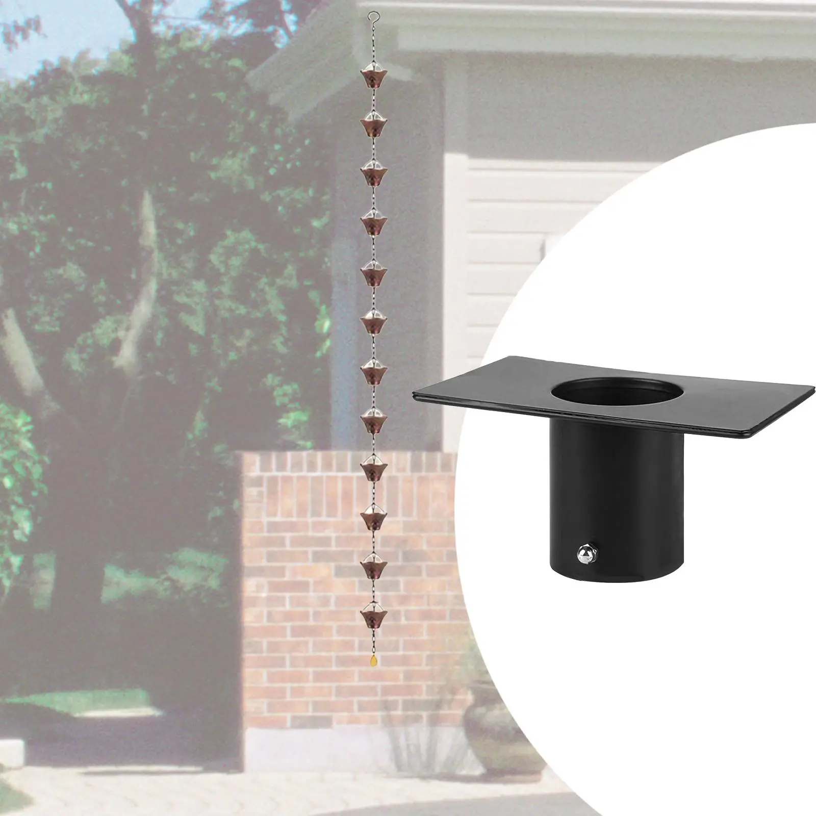 

Rain Chain Gutter Adapter Accessories Sturdy Easy to Install