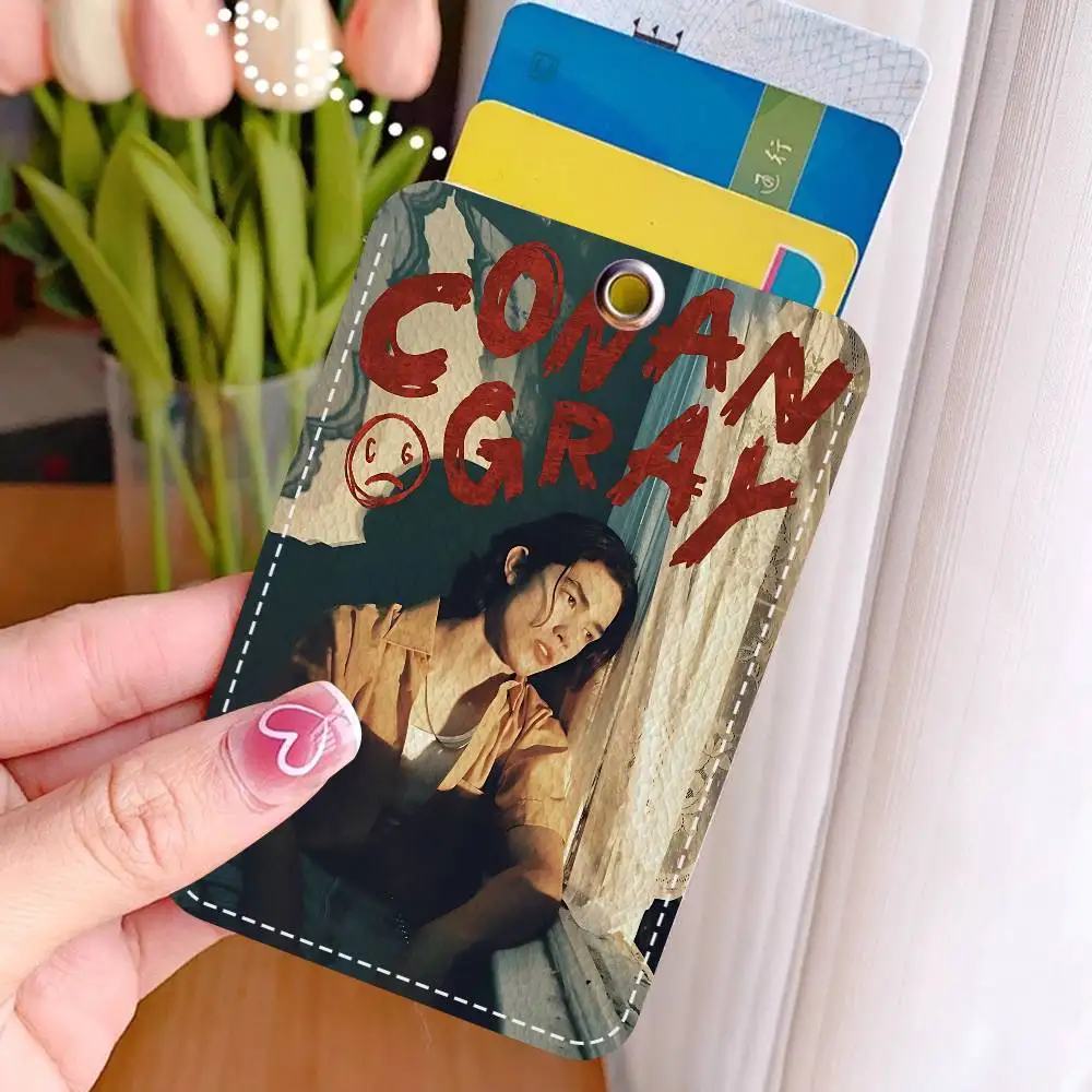 Cool Singer C-conan Gray Painting Office Supply Men And Women Credit Card Keyrings Student Card ID Card Holder Credentia