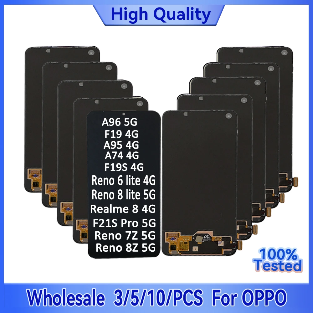

Оптовая продажа, 3/5/10 шт./лот для OPPO F19 A95 A74 F19S 4G LCD Reno 6 lite 4G 8 lite 5G Realme 8 4G Экран F21S Pro Reno 7Z 8Z 5G