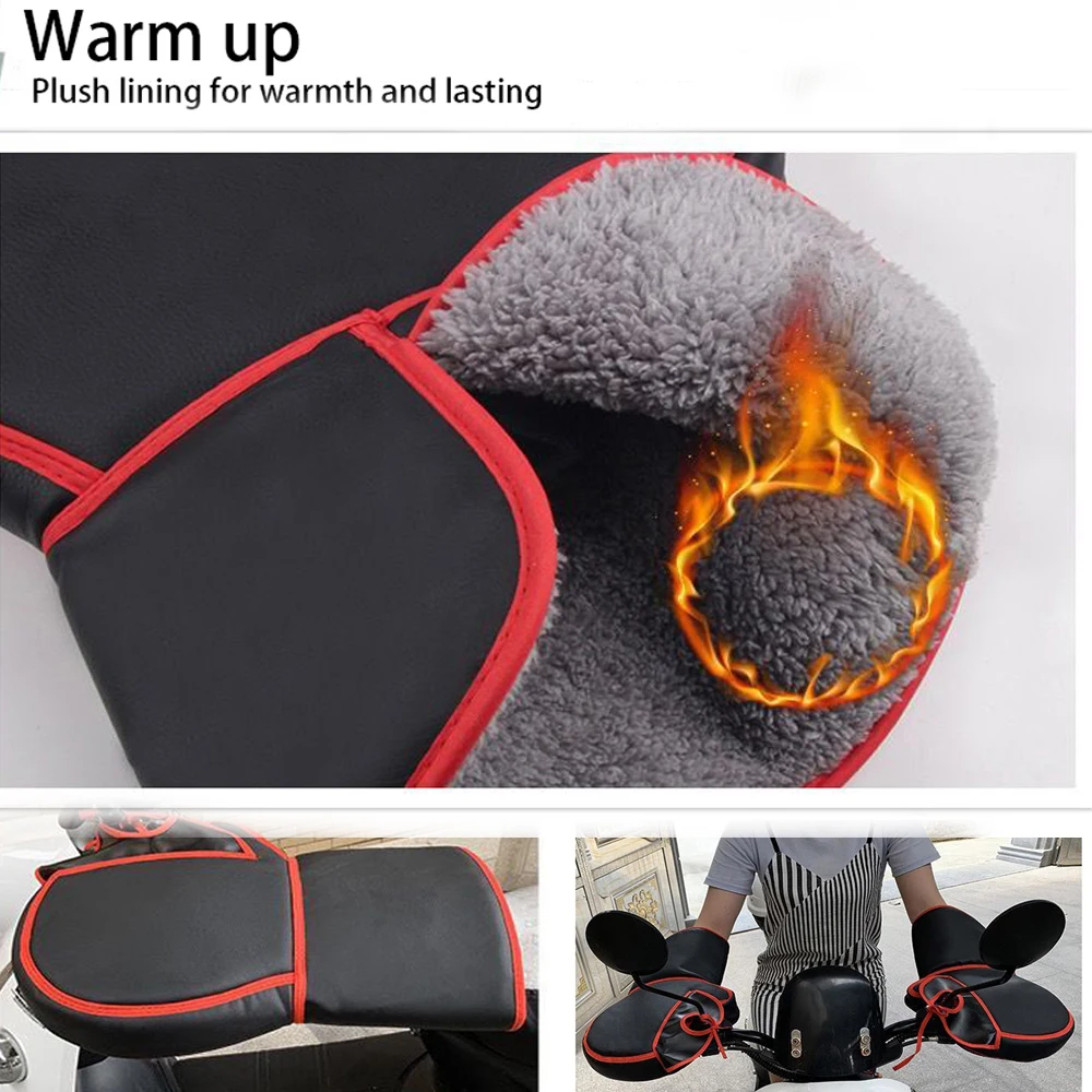 オートバイのハンドルバーグローブ,防水および防風,厚い冬用手袋