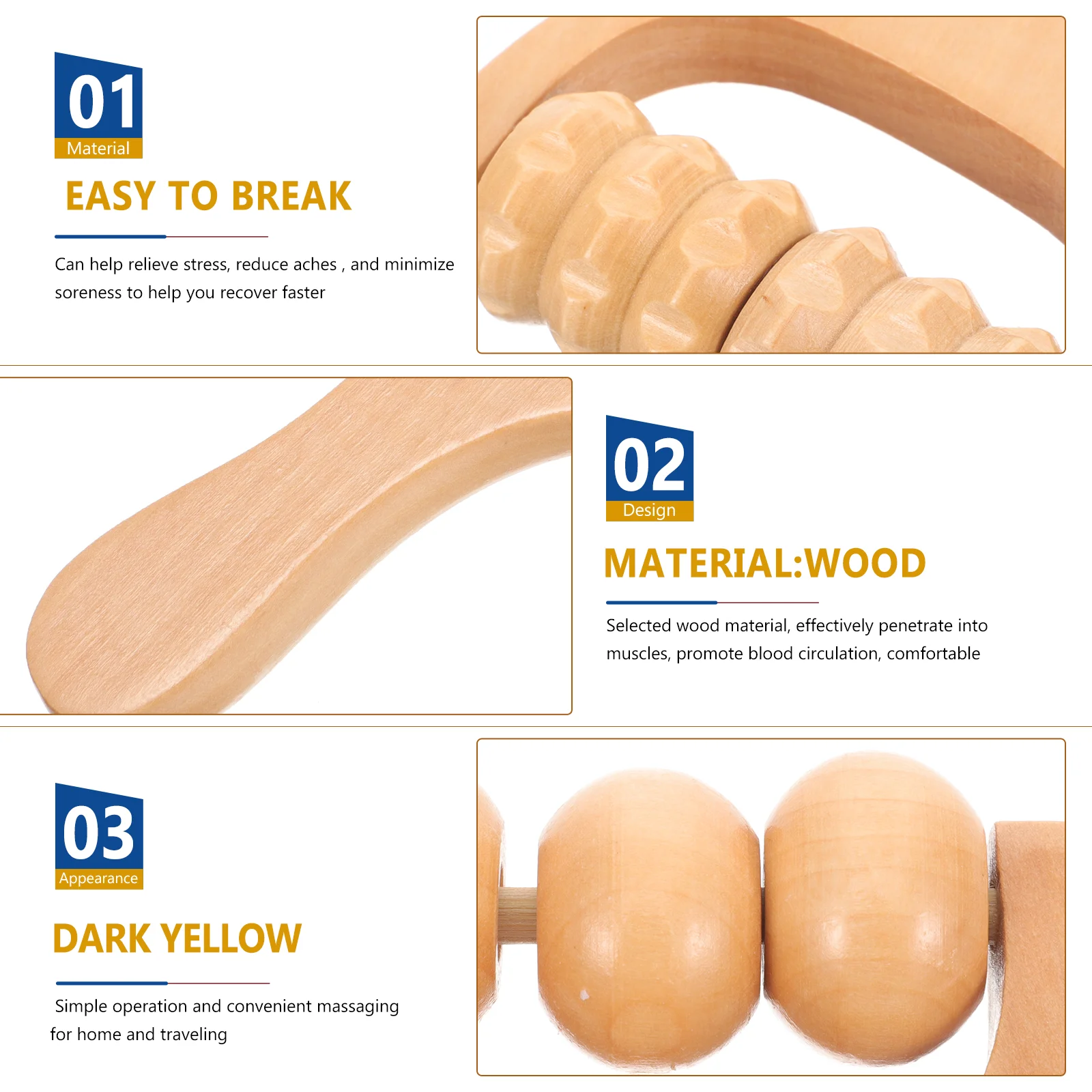 2 Pcs Massage Tools Professional Massager Small Shoulder Reusable Foot Handheld Compact Daily Use Wooden Convenient Acupoint