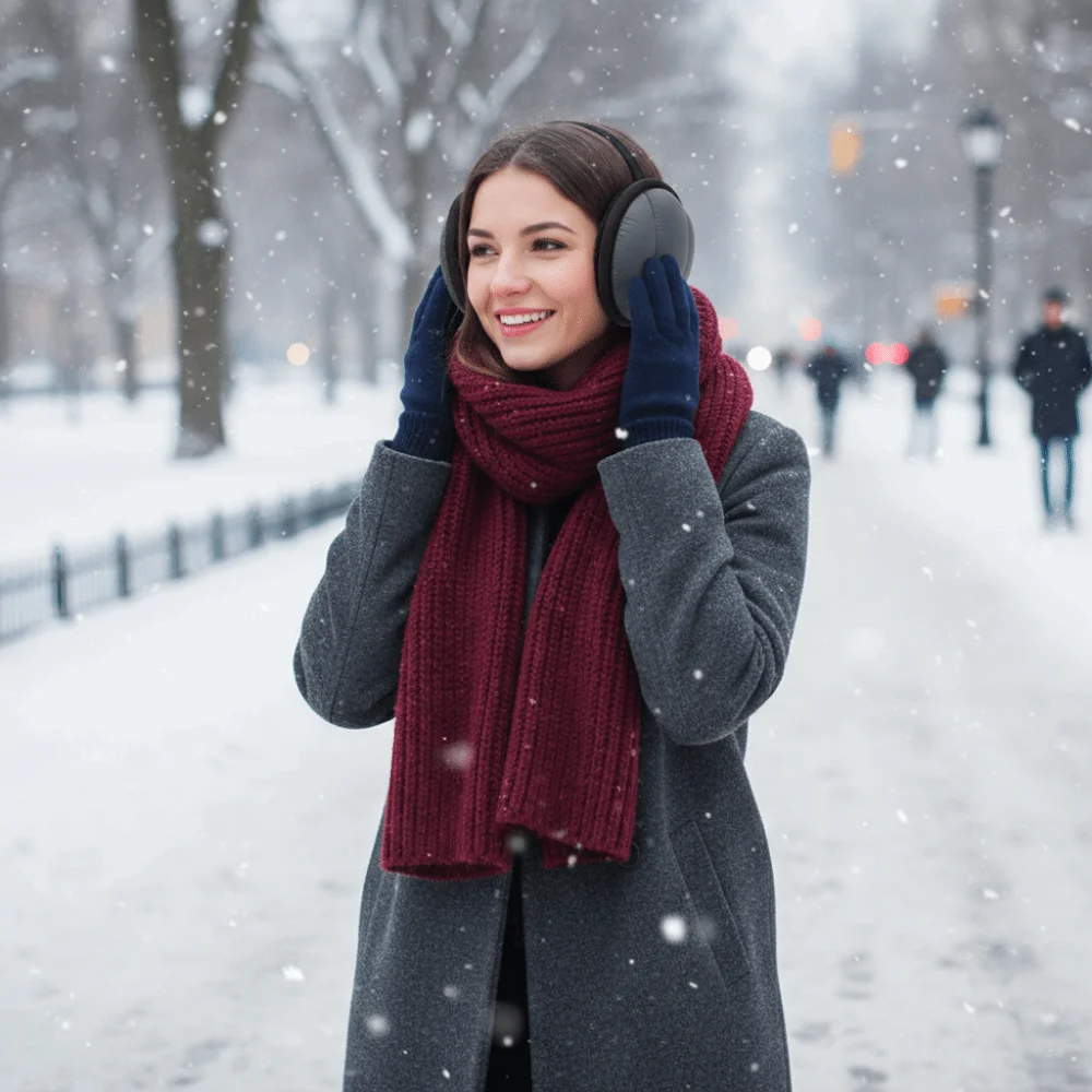 Fashion Ear-Protecting Winter Men's Earmuffs Foldable Warm Earmuffs Waterproof Windproof Ear Cups Men