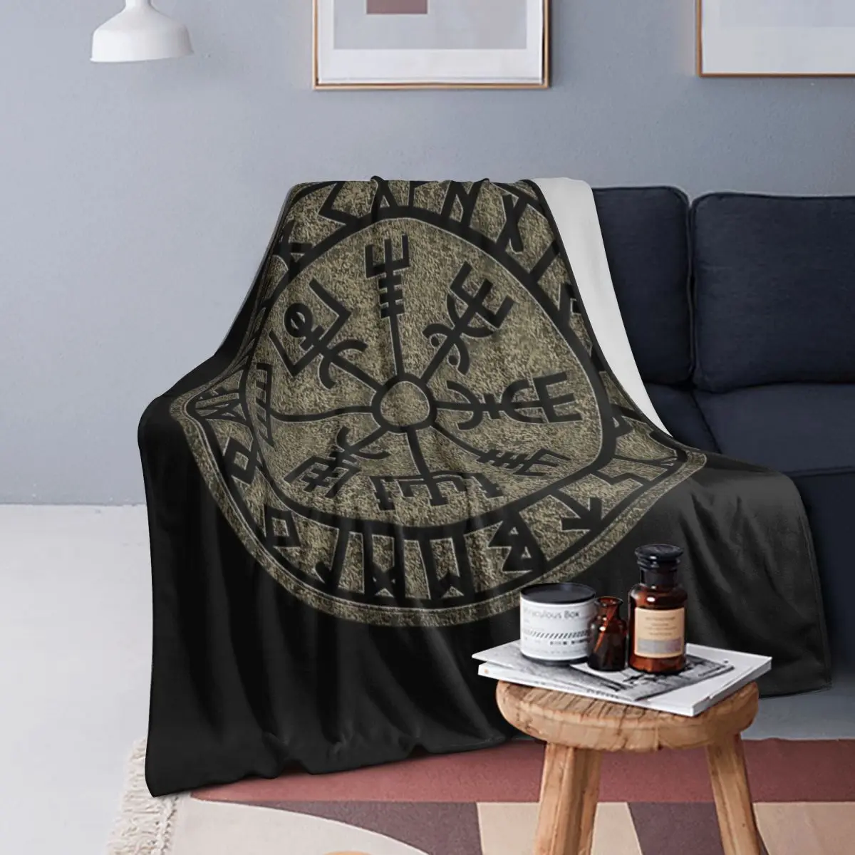 

Vegvisir,Viking Compass,Norse,Symbol,Protection,Nordic,Vikings Blankets Flannel Throw Blanket Cover for Bed Living room Picnic