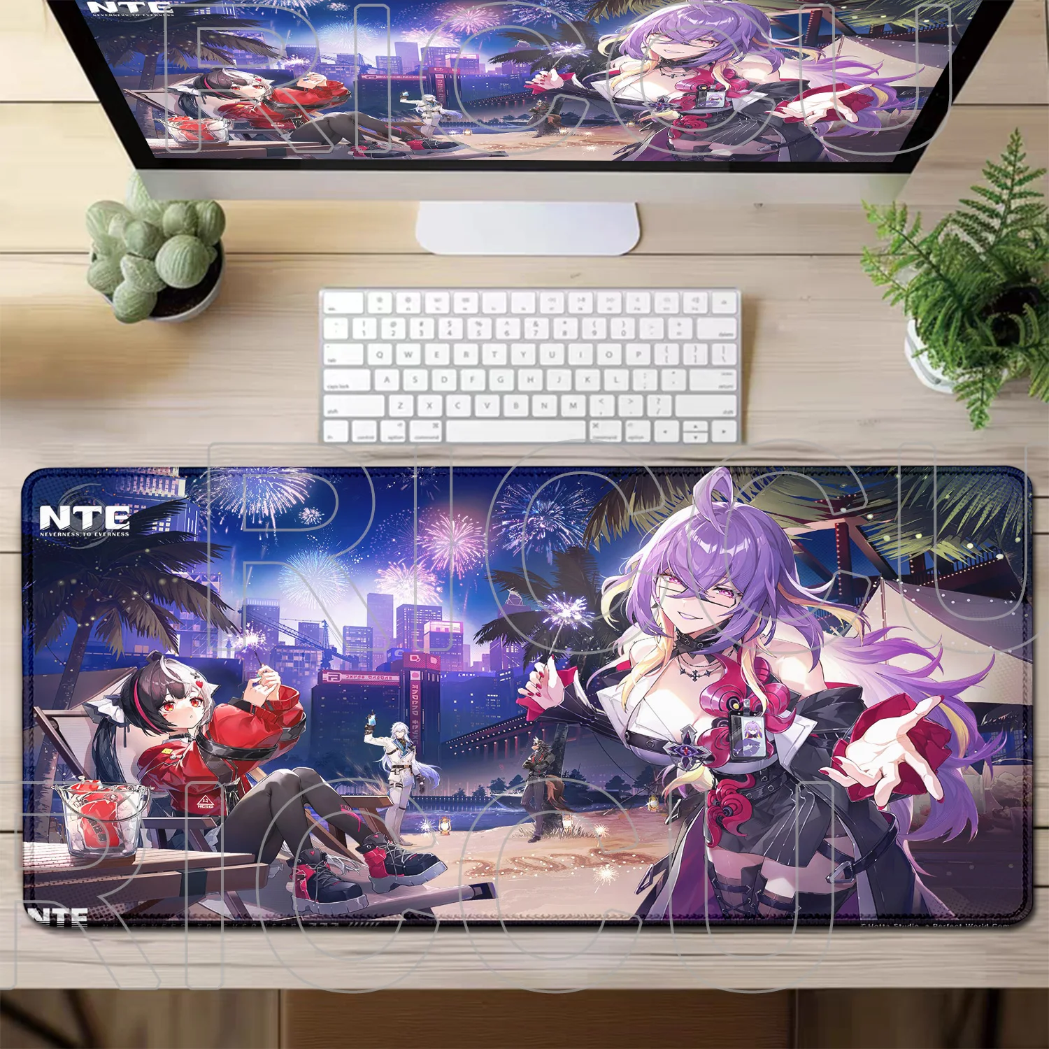 Mauspad Neverness to Everness NTE Cute Girl XXL Gaming-Tastatur, HD-Druck, Mauspad für Büro, Computer, Anime, Gamer, Schreibtischunterlage, Teppich – Detail 9