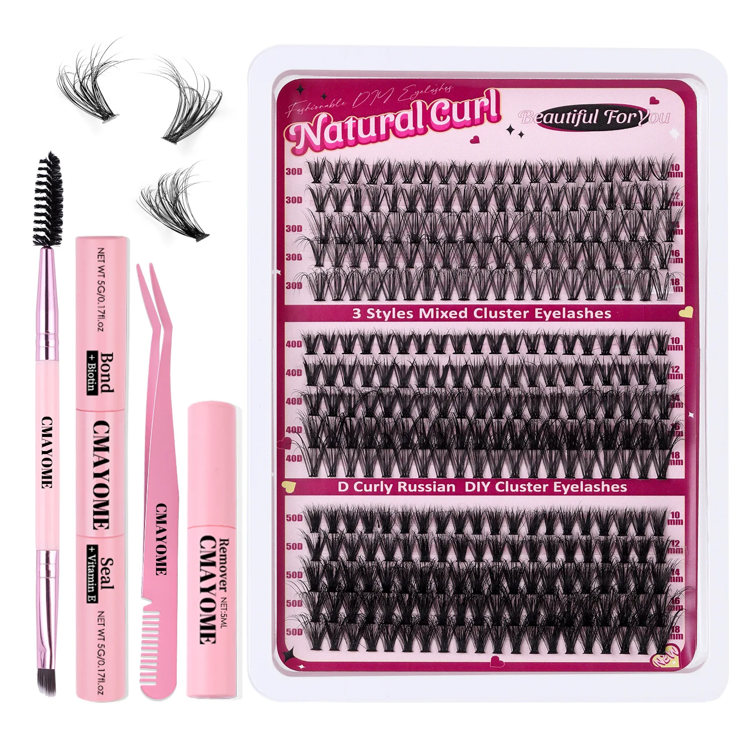 Lash Clusters 150 Pcs 30-100D Eyelash Extensions Eyelash Clusters Natural Look Wispy Lashes D Curl 9-14mm Cluster Lashes Individ