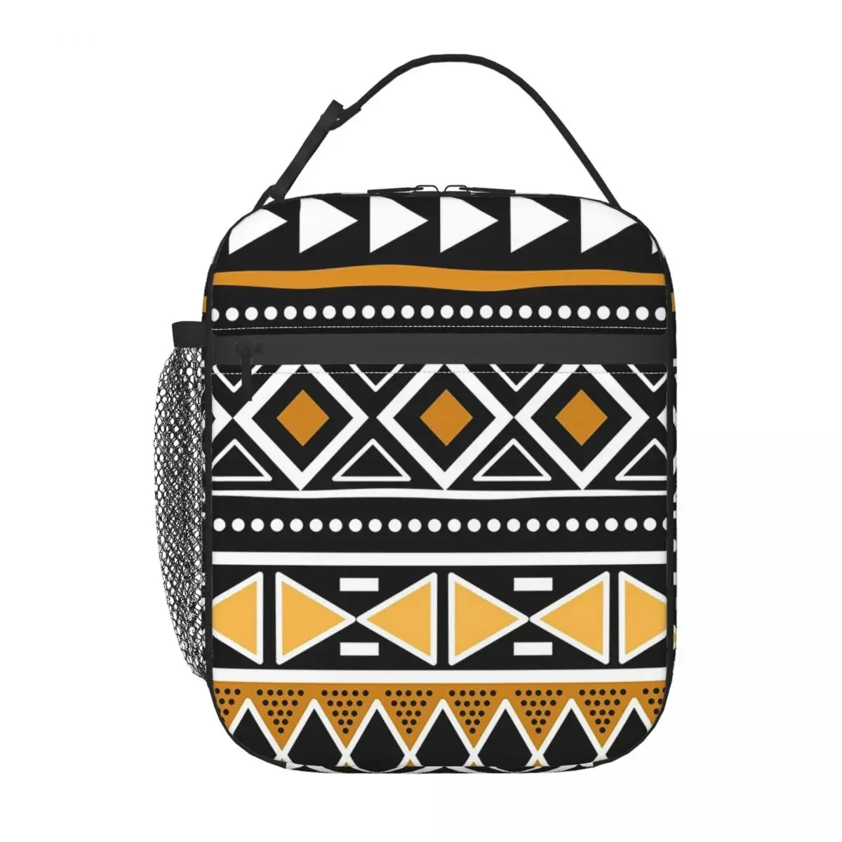African Bogolan Africa Ethnic Tribal Art Insulated Lunch Bag for Women Kids Portable Food Boxes Thermal Lunch Box Tote