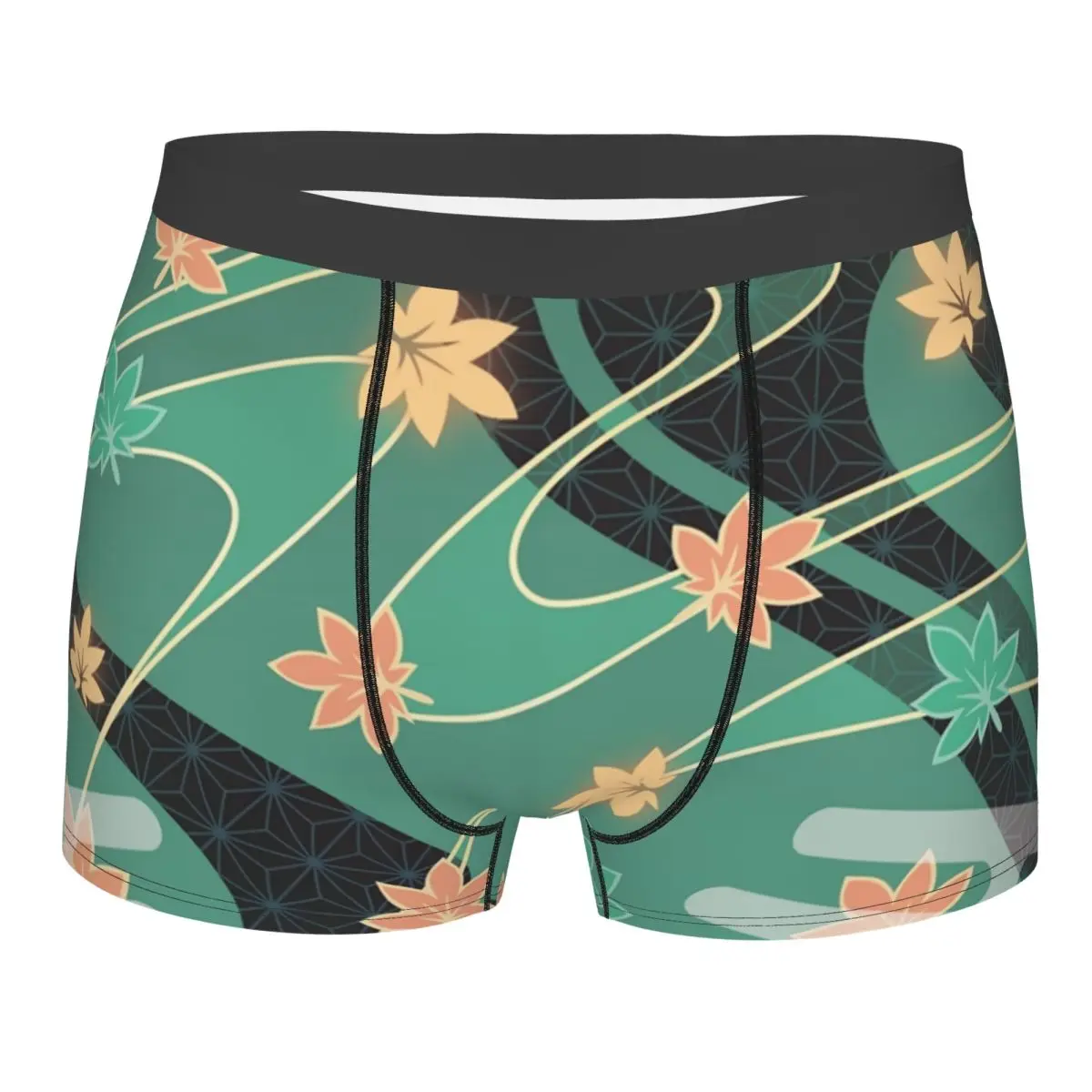 Genshin Impact Underwear Men Sexy Printed Custom Kaedehara Kazuha Burst Pattern Boxer Shorts Panties
