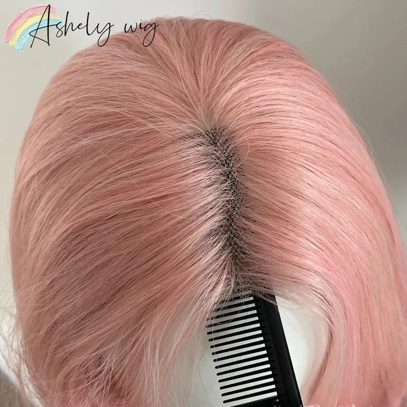 Ashely الوردي الباروكة الدانتيل الجبهة 18 بوصة 13*4 جودة عالية الاصطناعية الدانتيل الباروكات الطبيعية المظهر ألياف مقاومة للحرارة النساء الباروكات