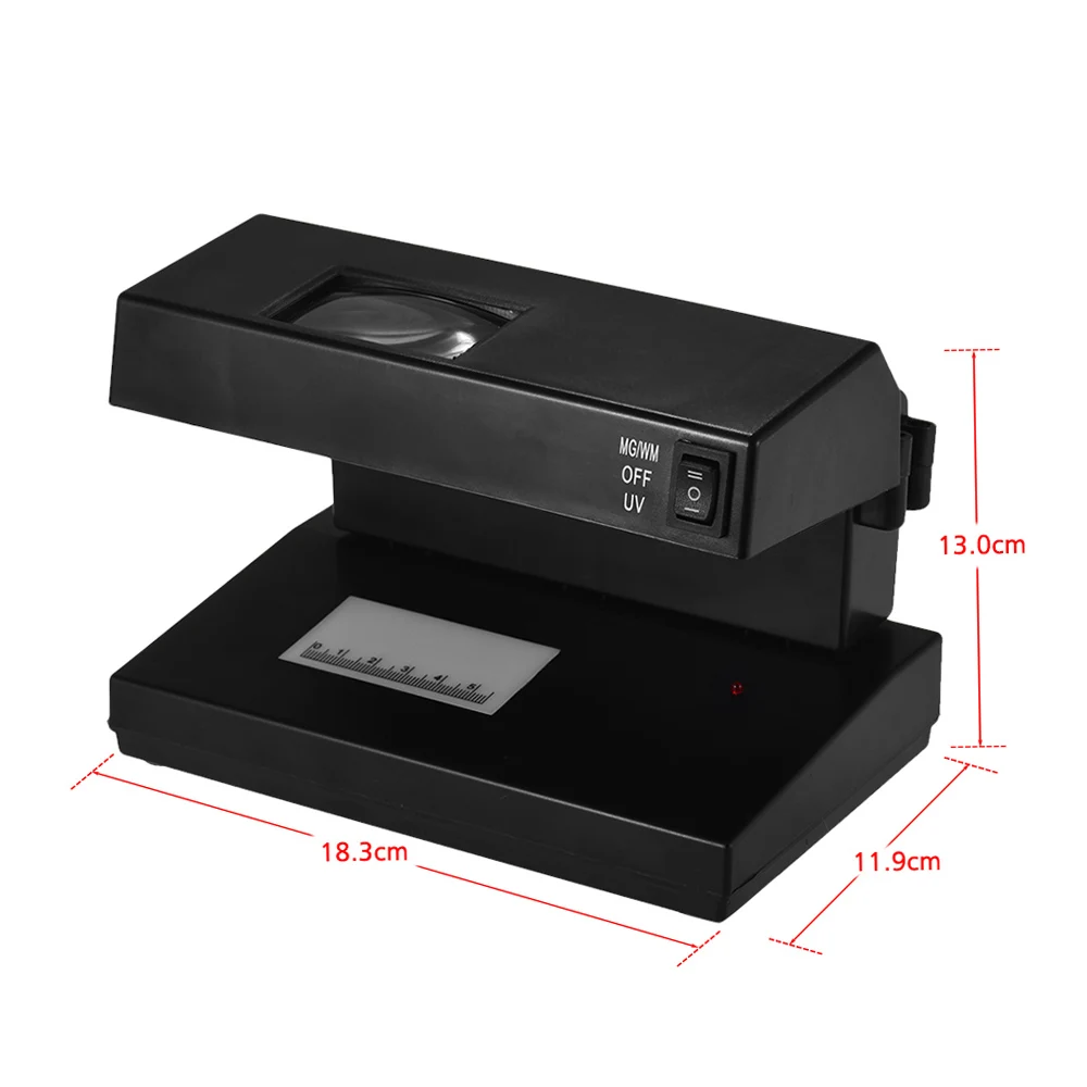 Portable Desktop Counterfeit Bill Detector Cash Currency Banknotes Notes Checker Machine Support Ultraviolet UV and Watermark