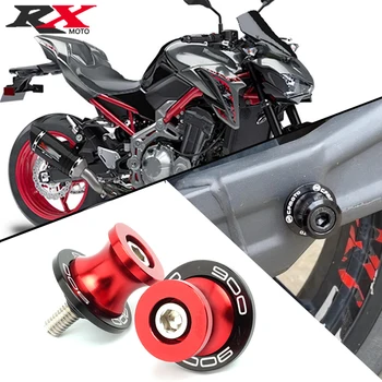 2024 novo apto para kawasaki z900 z 900 900rs z900rs abs acessórios de alumínio swingarm carretéis slider suporte traseiro parafusos com logotipo