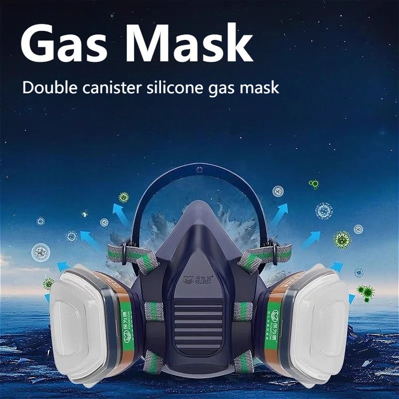 Gas Mask Respirator Protection Half Full Face Dust Gas Mask for Industrial Paint Spray Chemical Organic Vapor Filters Protection