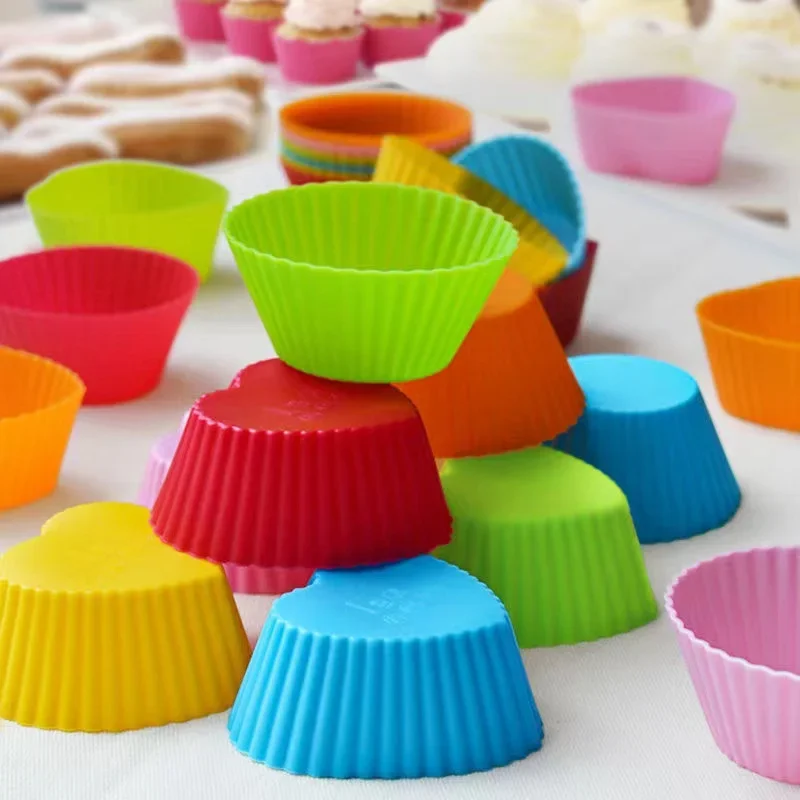 6/12PCS Silicone Muffin Molds Cup Cake Mold Round Cake DIY Baking Mold High temperature resistance Kitchen Baking Accessories