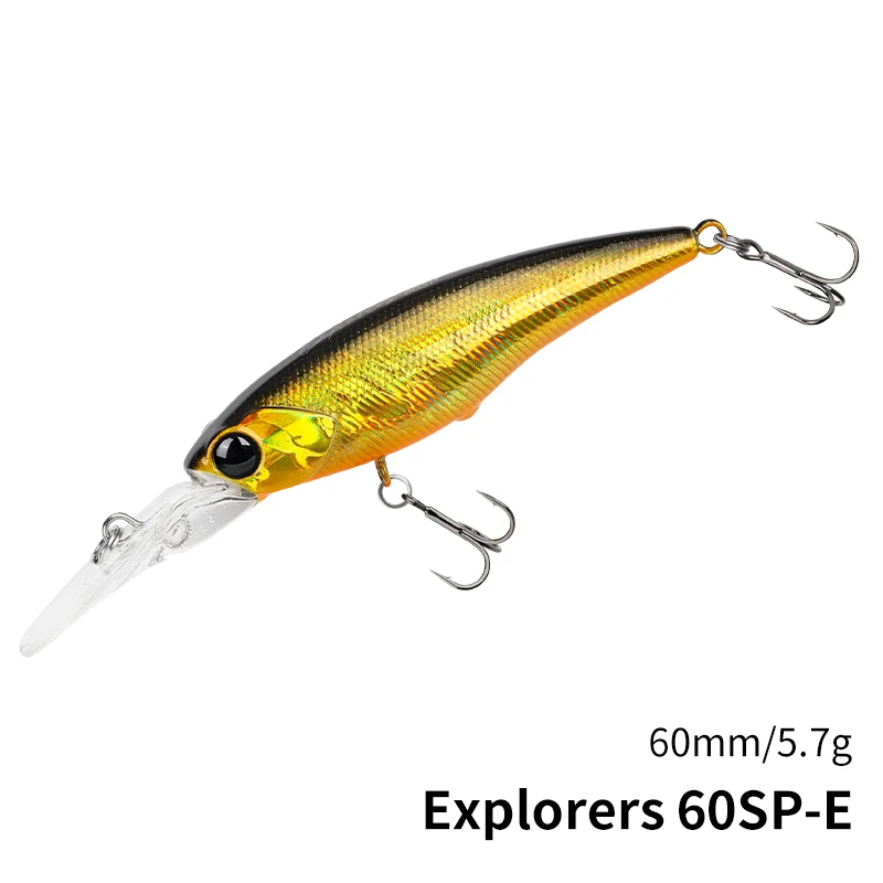TSURINOYA Suspending Minnow Angelköder Explorers Max 60SP 3,7m 5,7g SHAD Weitwurf-Hartköder für Hecht, Barsch, Döbel, Jerkbait