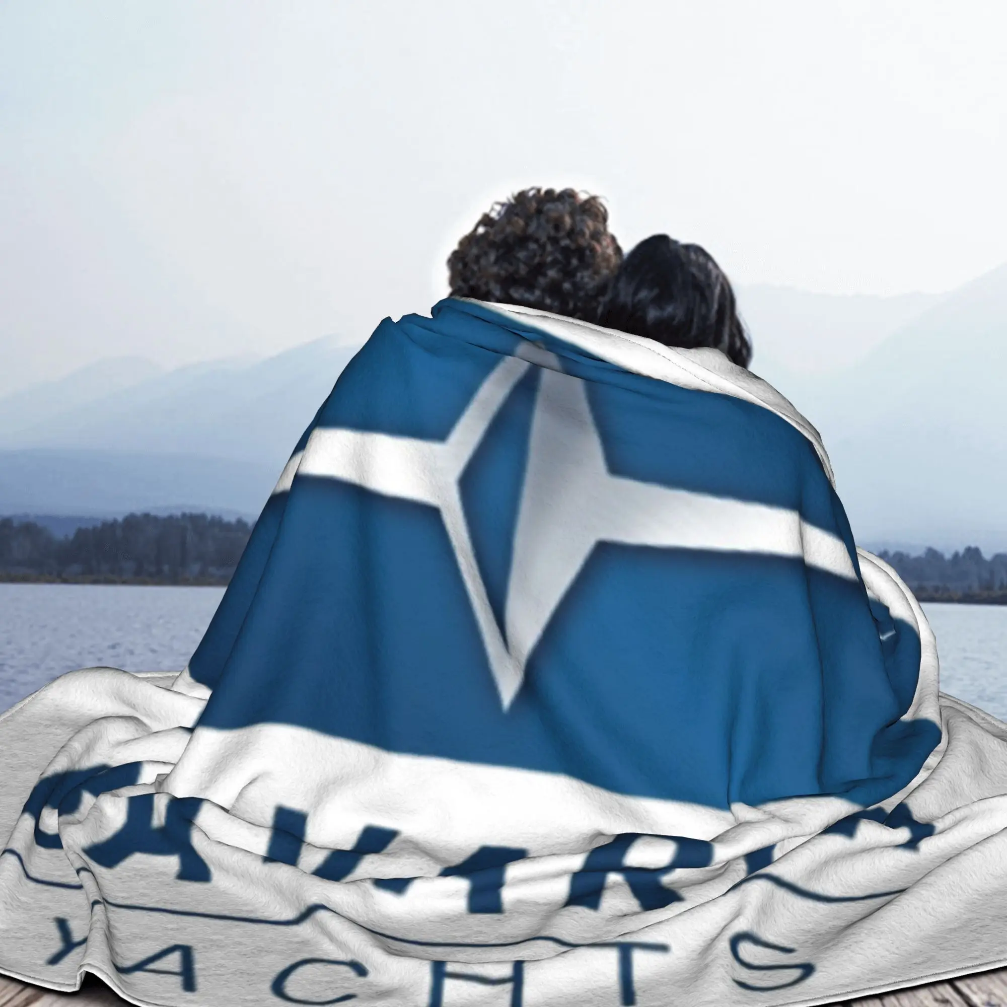 Bavaria Yachts Blue Silver Logo Blankets Multi-function Fleece Sofa Throw Blanket for Home Bedroom Travel Throws Bedspread Quilt