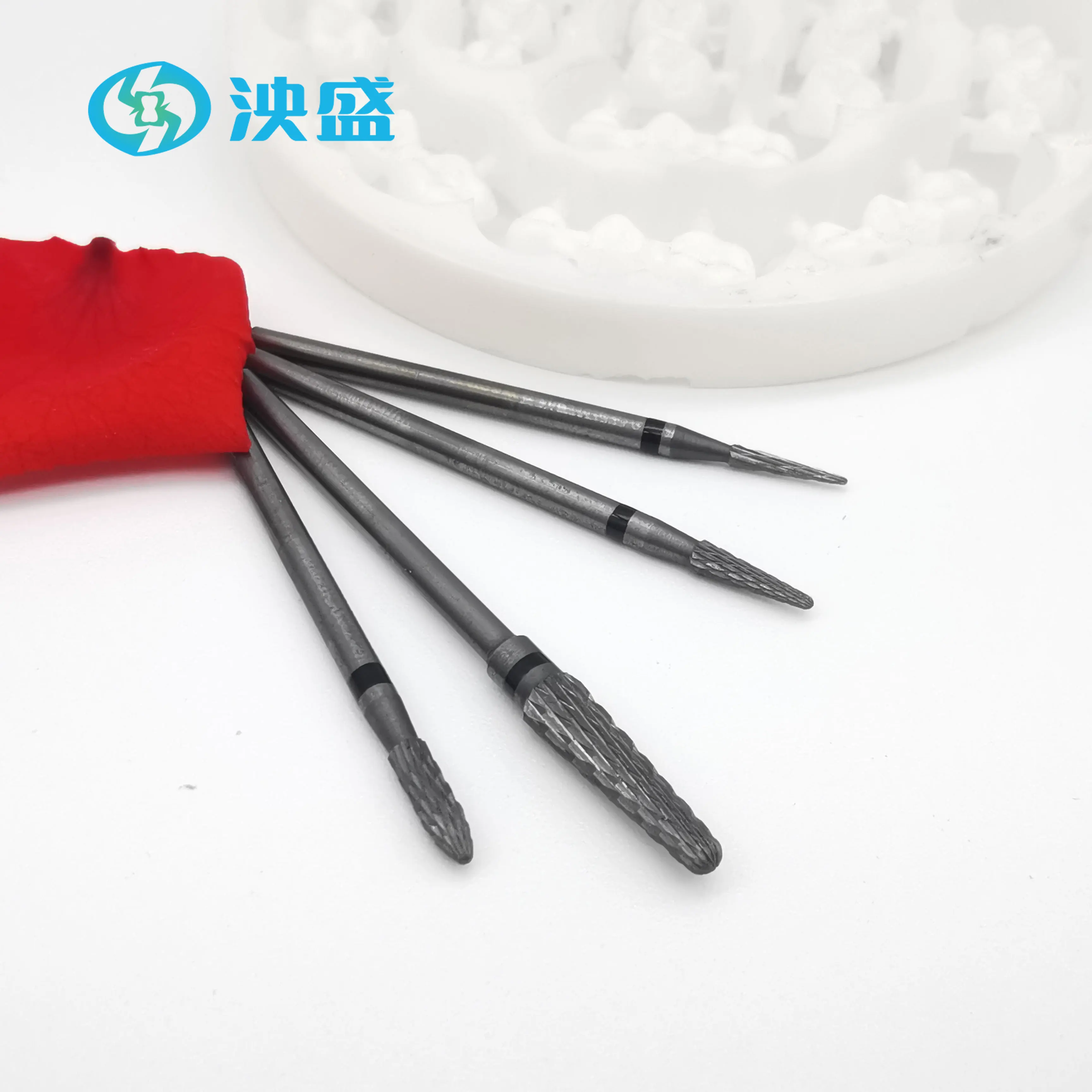 Dental Consumables Tools Tungsten Carbide Burs Polish Denture Nail Straight Edge With Cross Cut