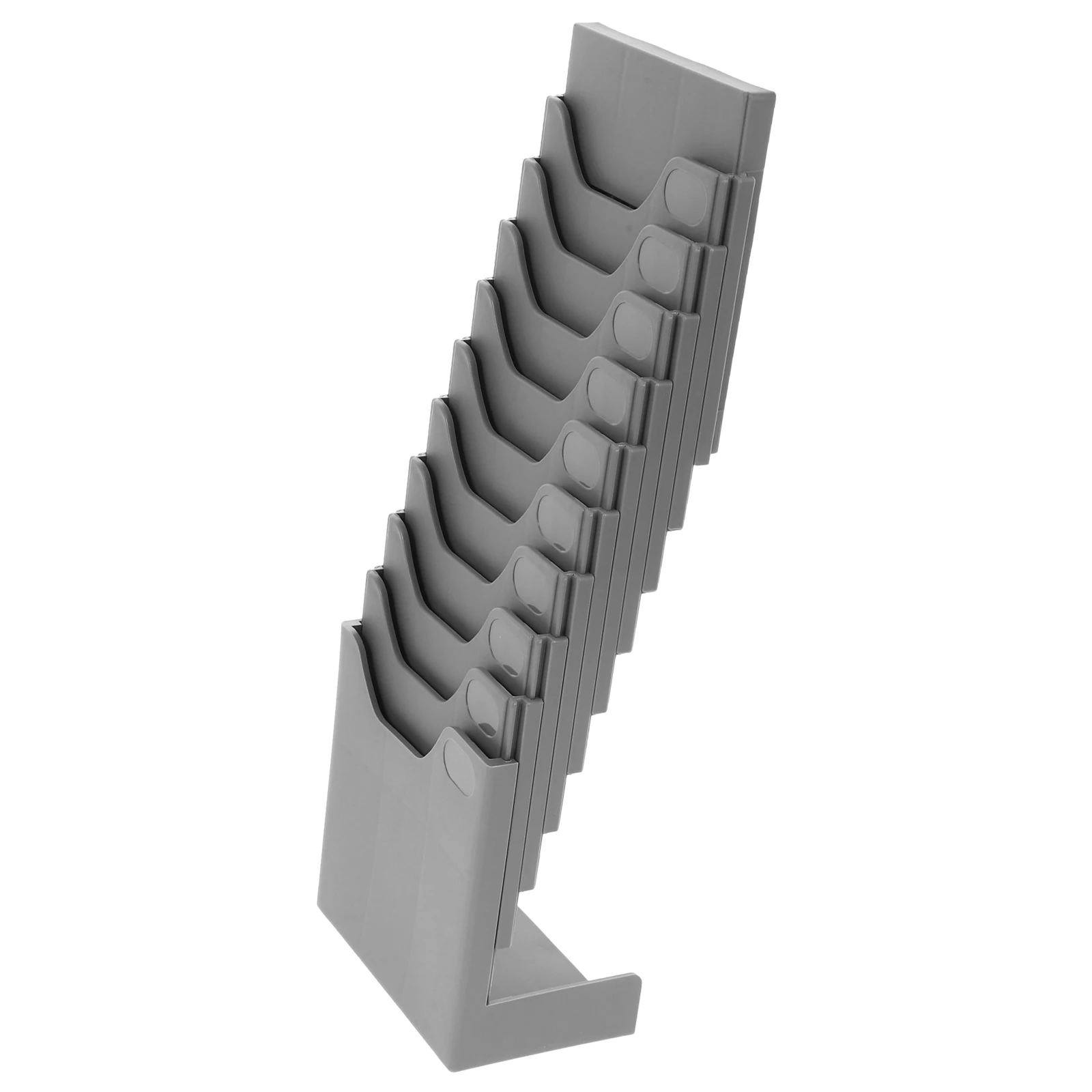 

Plastic Card Holder Stand for Business Cards Storage Rack Display Grey Attendance Organizer Multi Grid Rack Home