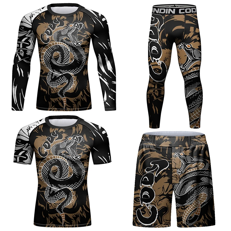 Men MMA T shirt+Pants Set Boxing Muay Thai MMA Shorts Rashguard kickboxing Jerseys Boxeo Sport suits Jiu Jitsu Bjj Gi T-shirt