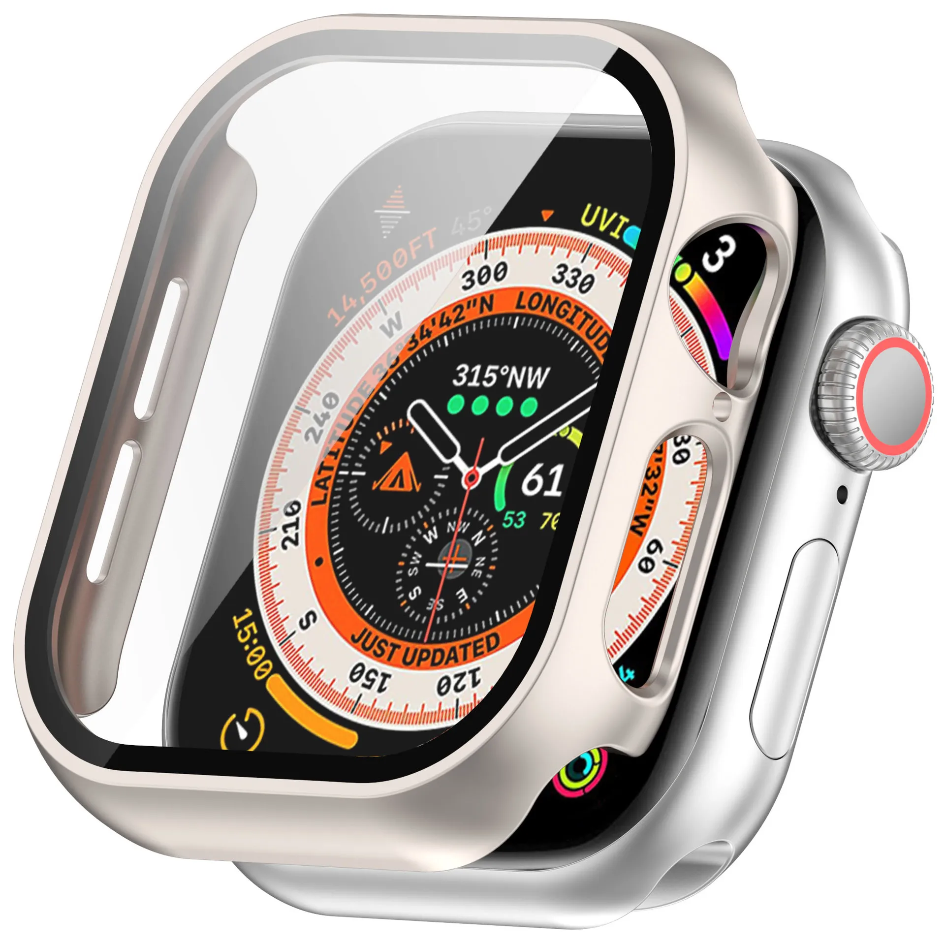 Cover Per Apple Watch Custodia 46mm 42mm 44mm 40mm 41mm 45mm 38mm Protezione schermo in vetro temperato iWatch serie 10 SE 9 8 7 6 5 4