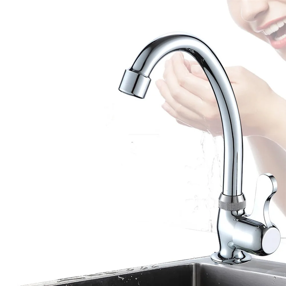 Kitchen Faucet Plastic Steel Single Lever Hole Cold Tap Quick Opening Faucet Kitchen Vertical Vegetable Basin Faucet