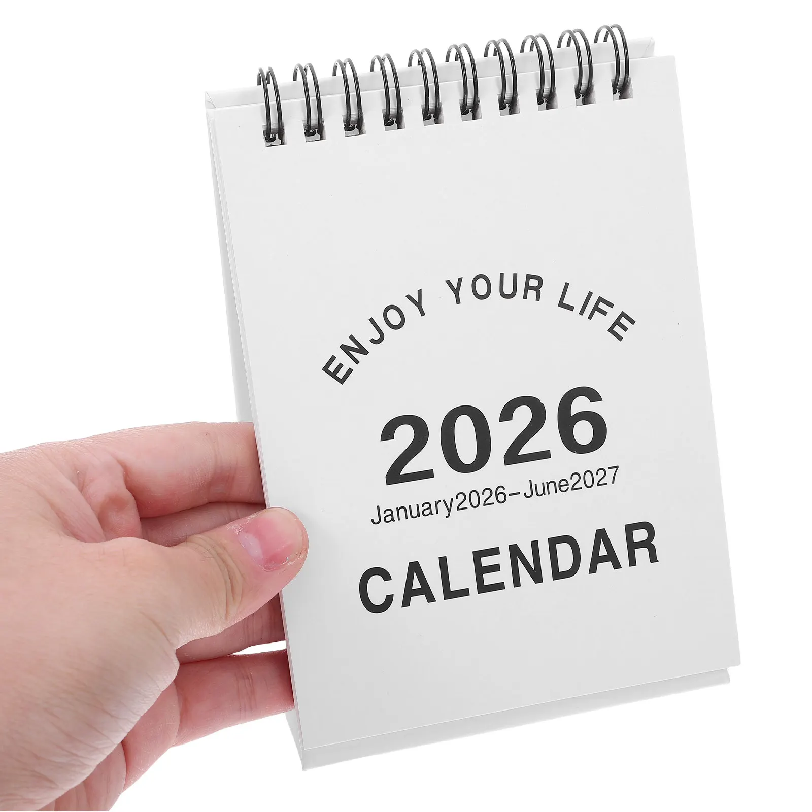 2Pcs 2026 Calendar Small Mini Desk Flip Calendar Standing Desktop Planner 2026.01-2027.06 Thick Paper Smooth Writing