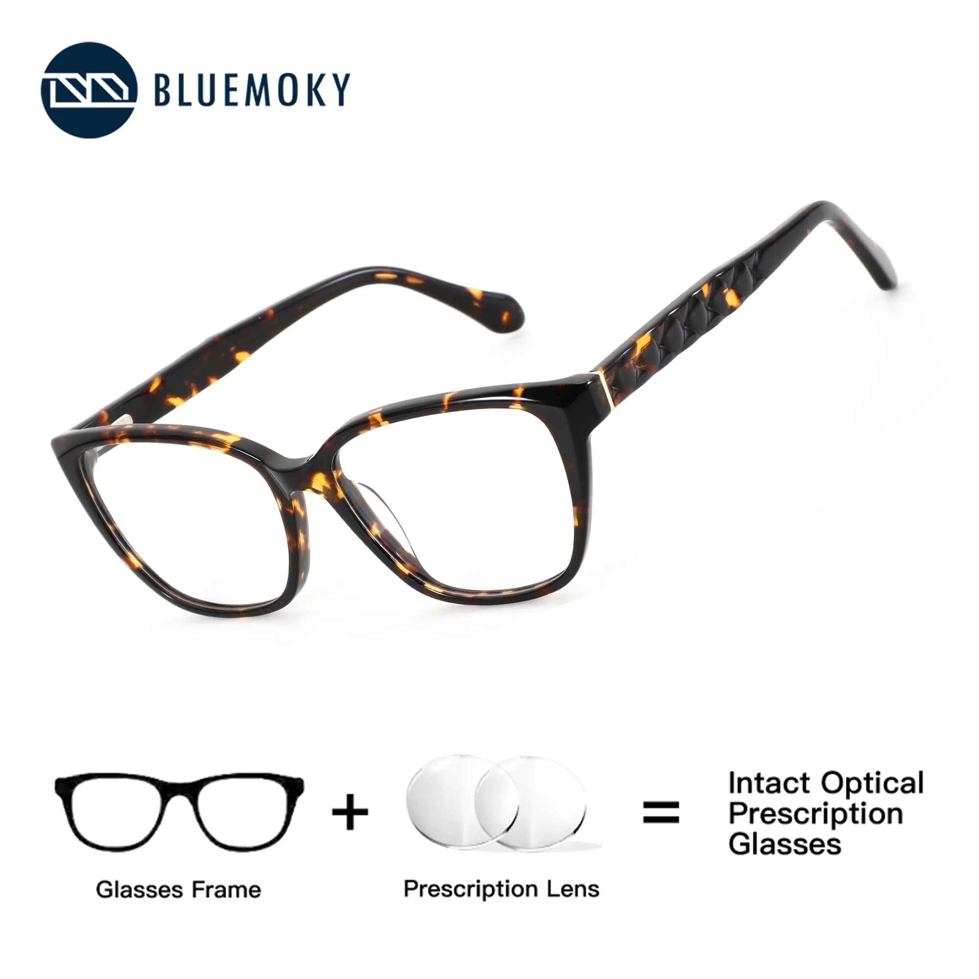 

BLUEMOKY New acetate butterfly prescription glasses, women's anti blue light progressive, multifocal myopia photochromic