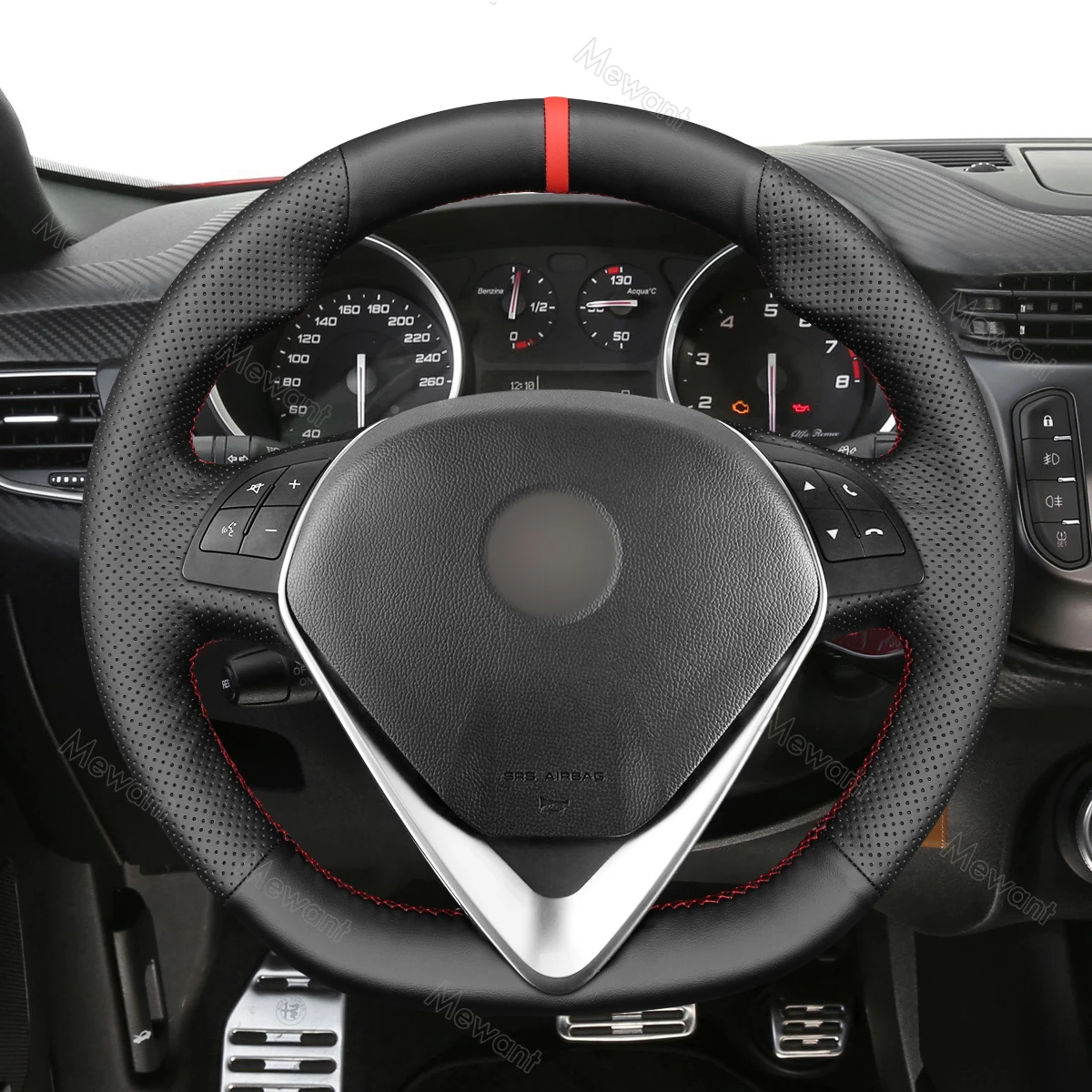 MEWANT for Giulietta car steering wheel cover artificial car accessories for Alfa Romeo Giulietta 2014-2021 MiTo 2014-2019