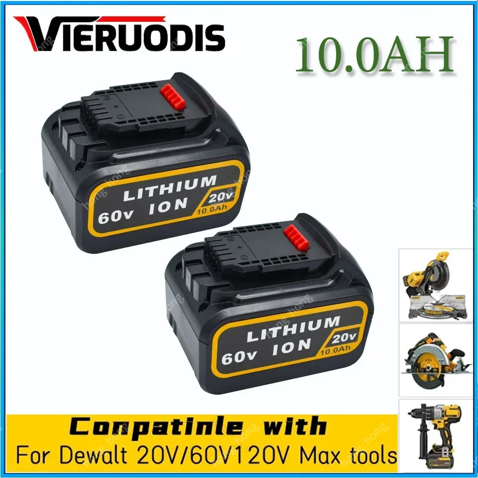 for Dewalt  20V 60V 10.0Ah  MAX Replacement BatteryDCB606 DCB609 DCB205 DCB204 DCB206 DCB209 Power Screwdriver Tools Batteries