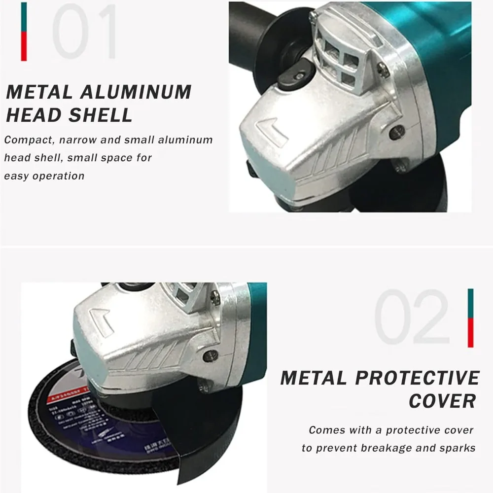 High Torque 4-Inch Pneumatic Angle Grinder, Handheld 100mm Grinder with Pneumatic Hook for Heavy Duty Applications