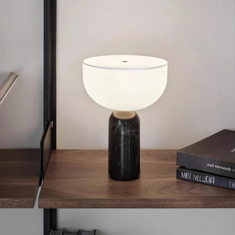 الدنمارك أسطواني الرخام مصابيح طاولة LED الأبيض الاكريليك عاكس الضوء قابلة للشحن غرفة المعيشة دراسة مطعم غرفة نوم مكتب أضواء #2