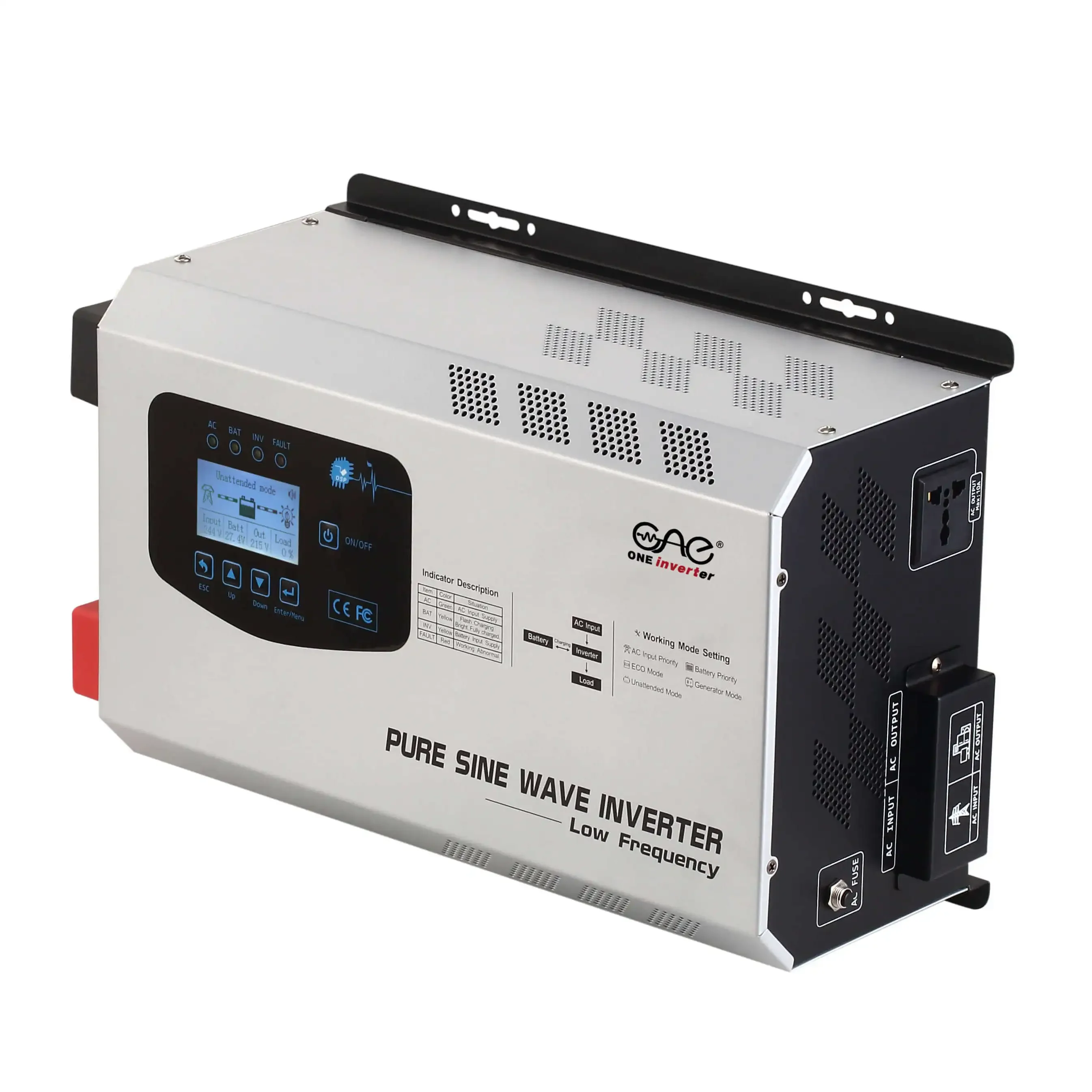 

2kw 3kw watt inverter pure sine wave output with UPS function 12v 24v 48v DC to 220v AC