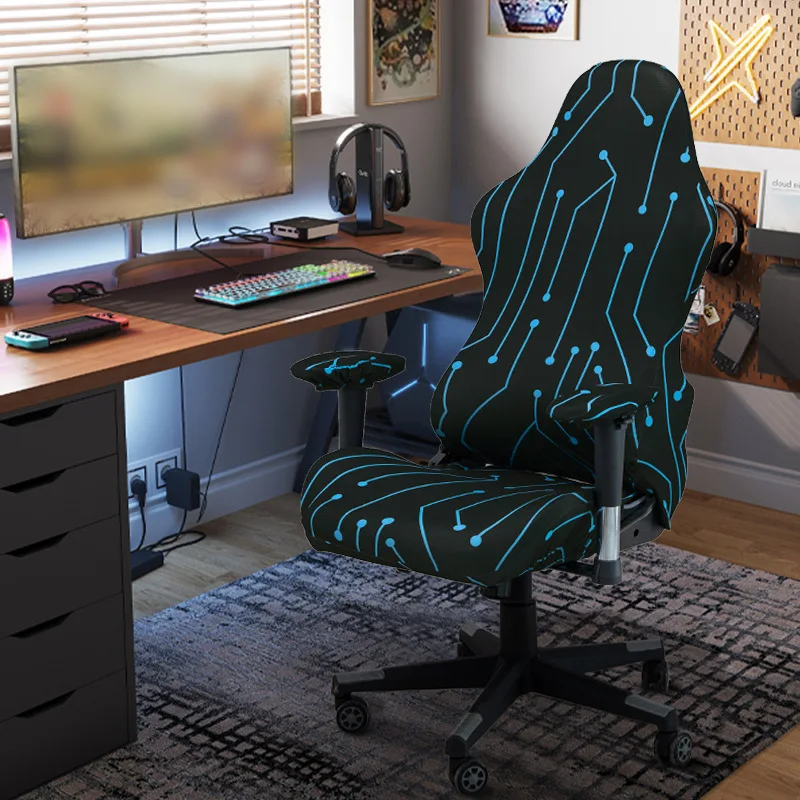 Elastic Stretch Covers for Electronic Sports Game Chairs Printed Breathable Gaming Chair Cover Seat Cover for Gaming Chair