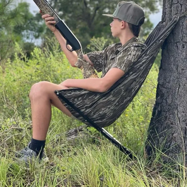 Portable Tree Mounted Hunting Chair Camouflage Foldable Silent Hunting Seat for Outdoor Deer Hunting Camping