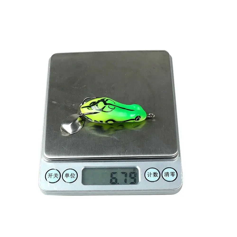 5Pcs/Box 5cm 6.8g Soft Frog Lure Double Spinner Upgraded Generation Frog Bait Soft Material Fishing Bait Freshwater Fishing