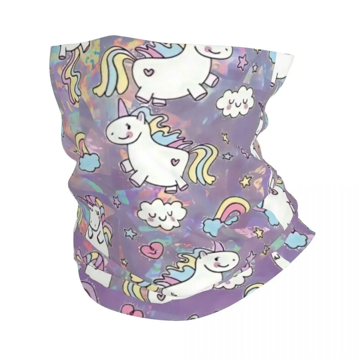 Art Unicorn Bandana Neck Gaiter Printed Cartoon Cute Animal Balaclavas Mask Scarf Multifunctional Headwear Hiking for Men Women