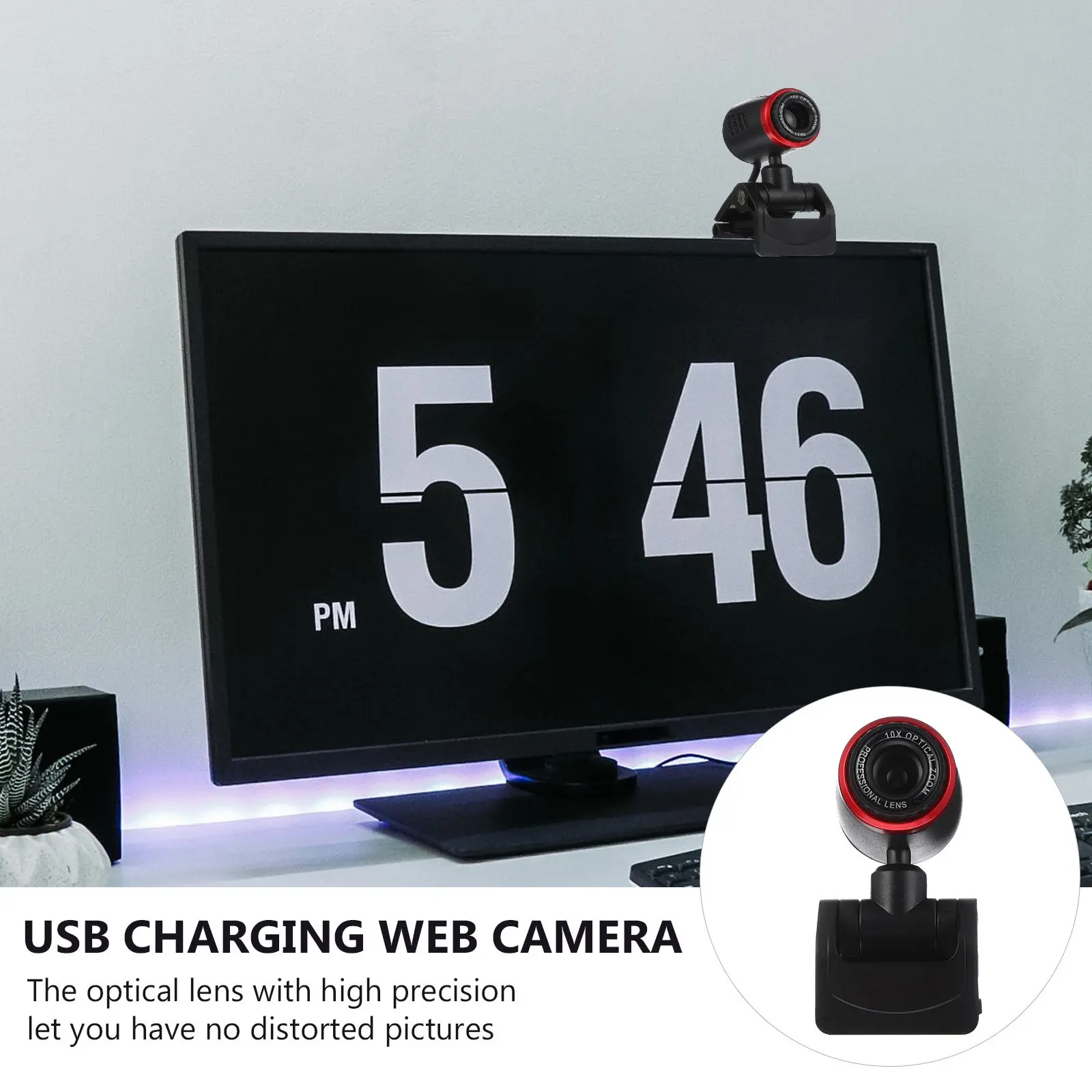 1Set Hd Webcam Auto Focusing Computer Camera USB Charging USB Powered Live Streaming Professional Online Video Conference