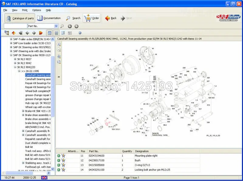 Saf Holland Spare parts catalog for SAF, HOLLAND, GF, TRILEX, NEWAY