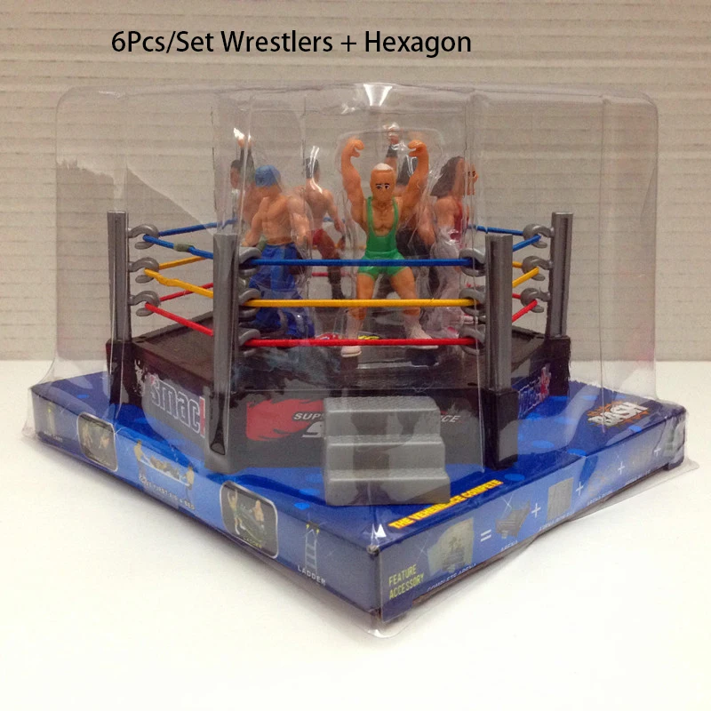 Nieuwe Worstelaar Atleet Worstelen Figuur Gladiator Model Set Met Vechtstation Arena Kooi Gemonteerd Battle Game Toy Boy Gift