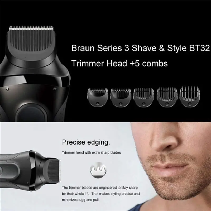 A38T-2X For Braun Body Groomer Attachment For Series 3 Electric Razor Compatible With Electric Shavers BT32 300S 5774/5776