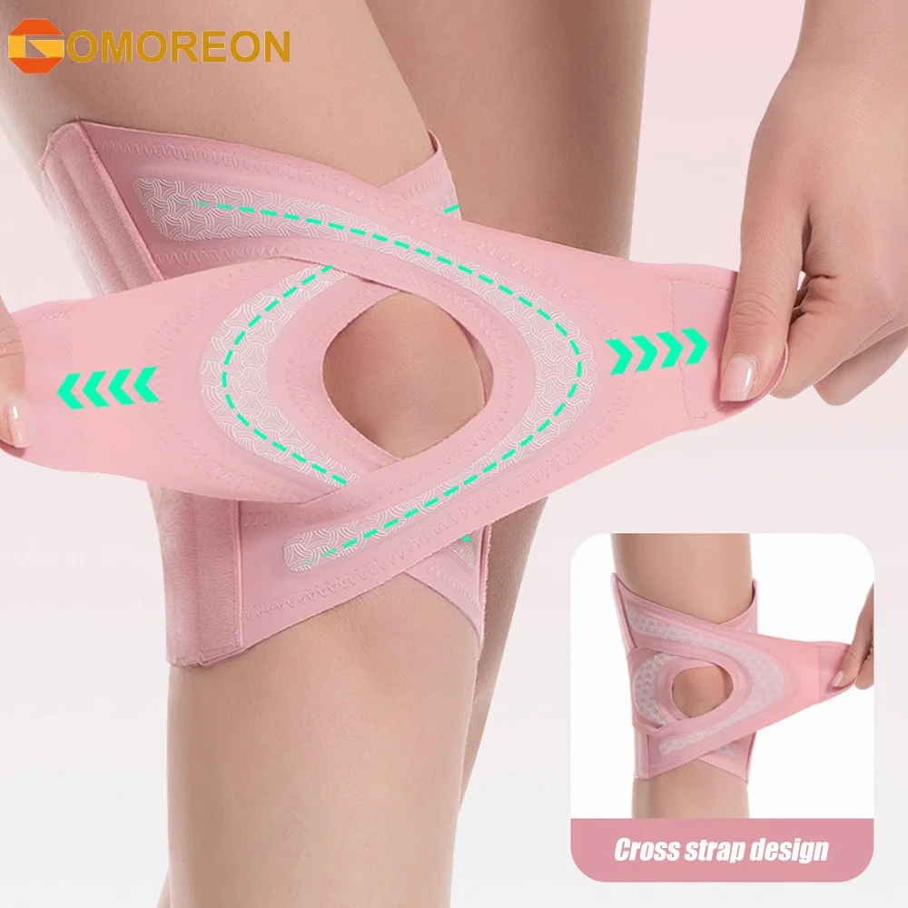 Kniebandage mit seitlichen Federstabilisatoren, verstellbare Knieunterstützung für Meniskusriss, Arthritis, Knieschmerzen für Männer & Frauen