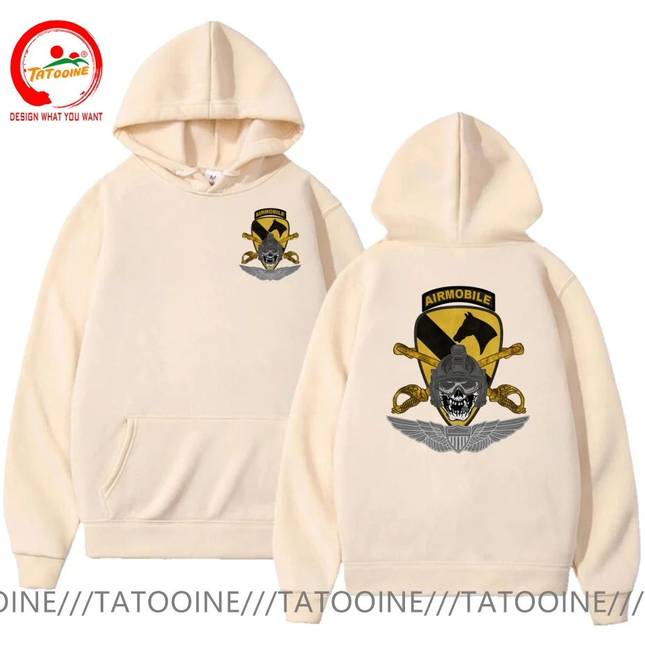 US Army Airborne 1st CAV DIV Air Mobile Skull T Shirt Men Fashion Trendy Casual Clothing Stylish Tops Tee Shirt Leisure Tshirt