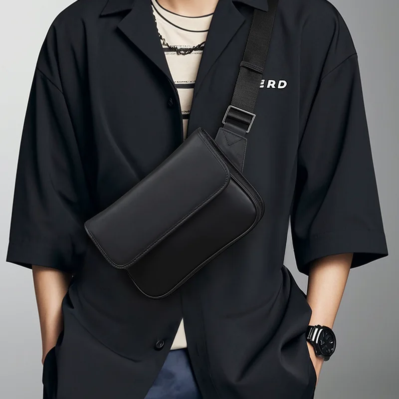 Chest Bag Men Genuine Leather Sling Bags Luxury Male Multifunctional Chest Crossbody Bag Messenger Pack Cowhide Storage Satchels