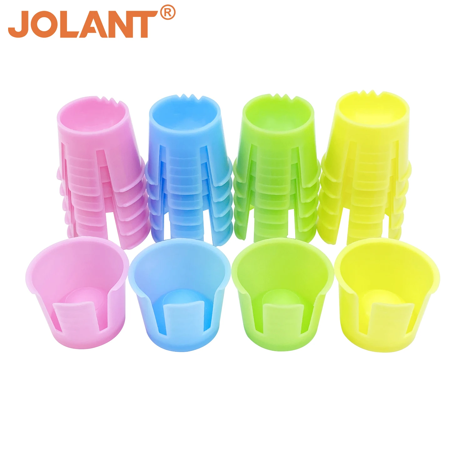 

100pcs/Box JOLANT Dental Disposable Mixing Cup Bowls Multi-Purpose Dappen Dish Bowls Mixed Color Dental Consumables