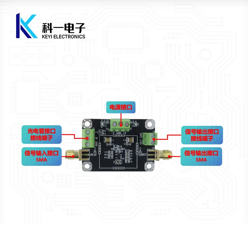 OPA657 Transimpedance TIA Amplifier Module/APD/PIN High-speed Photodetector Pulse Current to Voltage Conversion
