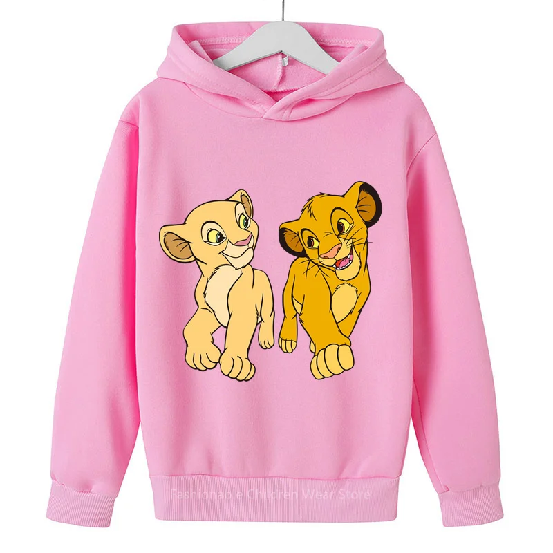 2024 Disney Lion King Hoodie for Kids: Fun Cartoon Prints, Korean Casual Vibe, Boys & Girls\' Warm Companion