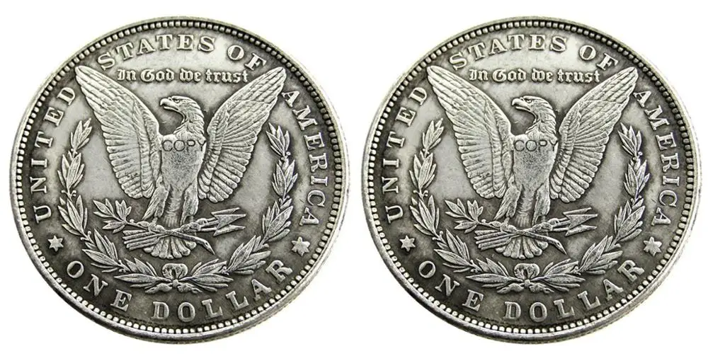 US  Two Faces Double Eagles Morgan Dollar Silver Plated Copy Coin