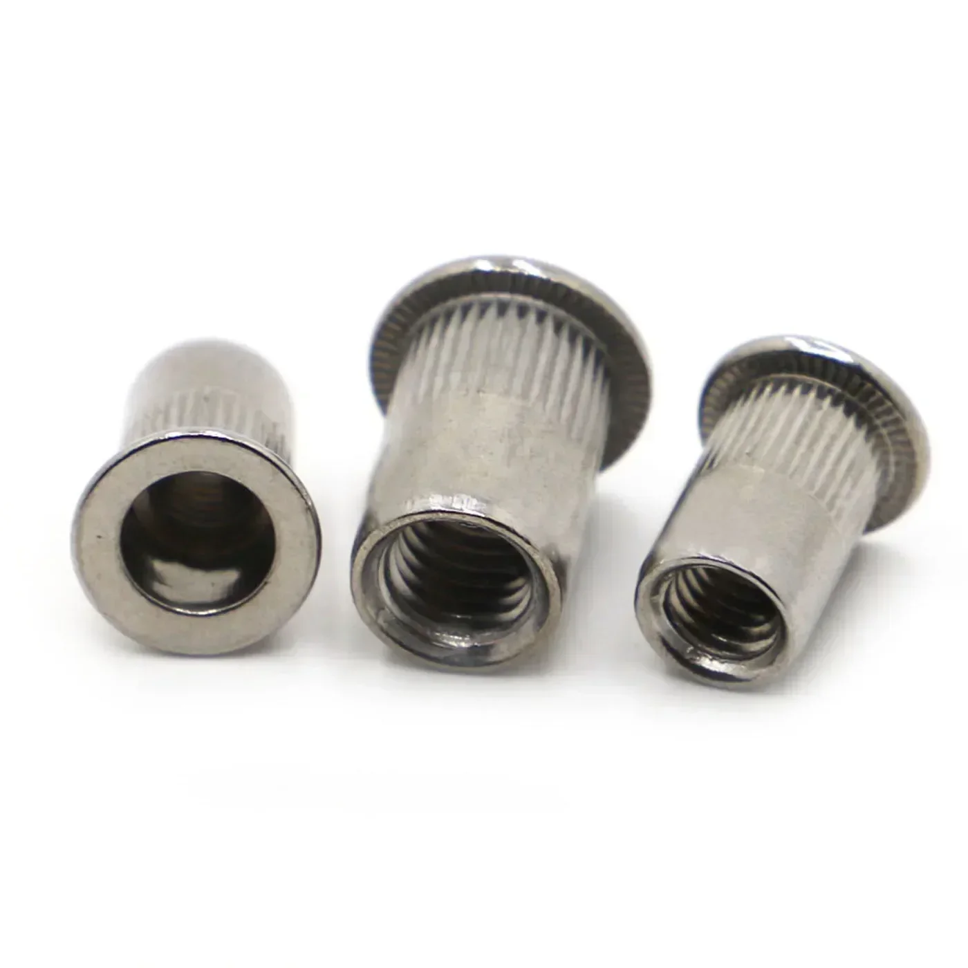M3 M4 M5 M6 M8 M10 M12 304 Stainless Steel Rivnut Flat Head Threaded Nut Vertical Stripe Rivets Insert Nutsert Cap Rivet Nuts