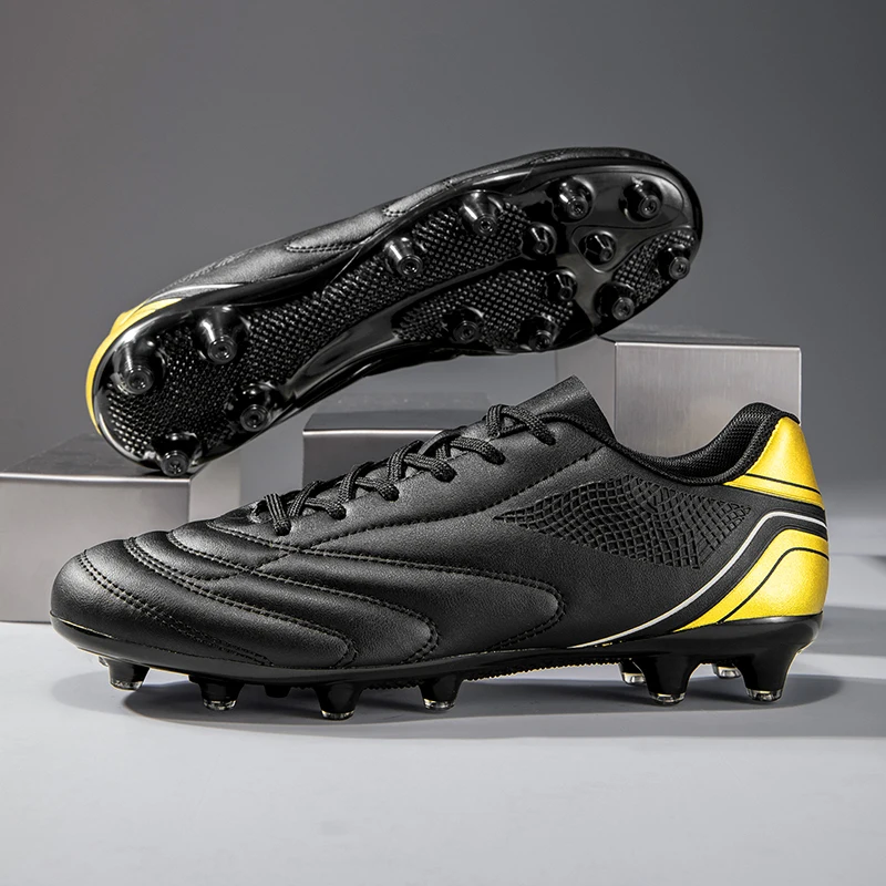 Men's Football Boots Lace Up Non Slip Sports Training Soccer Shoes for Adult Teenagers Outdoor AG Soccer Cleats Match